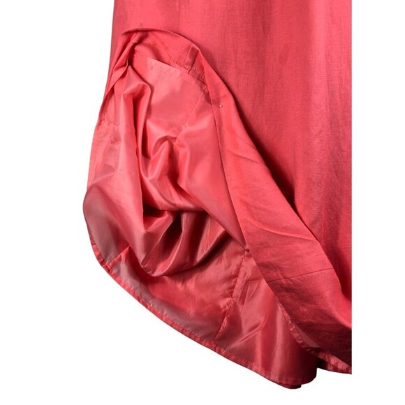 Coldwater Creek Maxi Sun Dress Linen Shift 6 Coal Pink VTG Lined Beaded Top - Picture 4 of 10